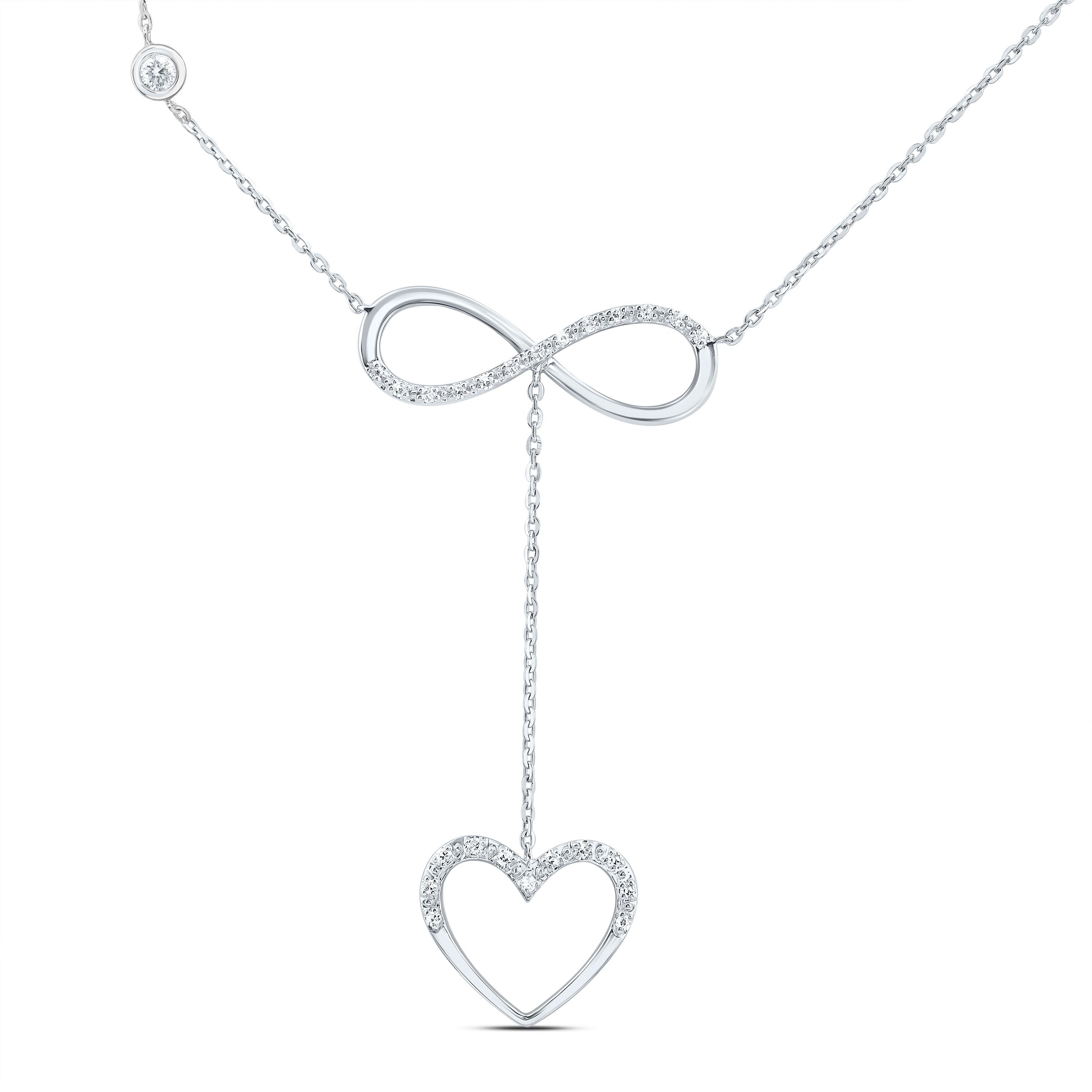 10Kt Gold 1/10Ctw-Dia Cn Gift Heart Necklace (18 Inch)