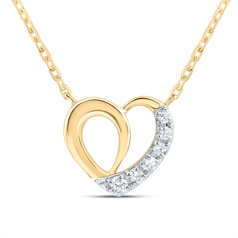 10Kt Gold 1/20Ctw-Dia Cn Gift Heart Necklace (18 Inch)