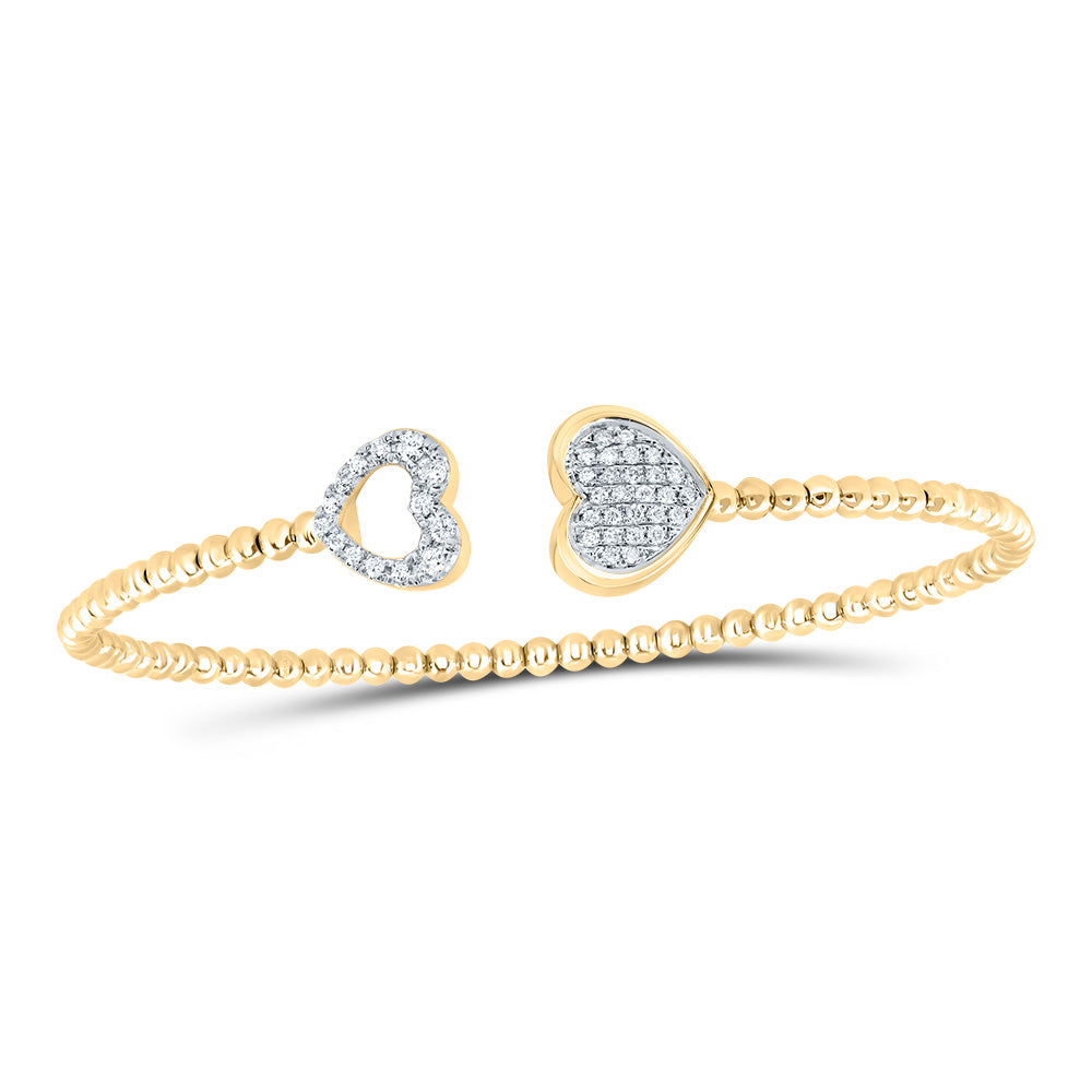 14Kt Gold 1/3Ctw-Dia Cn Fashion Heart Bangle (65X52 Mm)