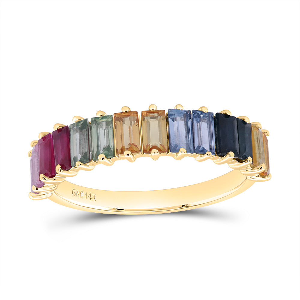 2Ctw Bag-Nat Gem Multi Clr Sapphire Ring (2.48 grams)