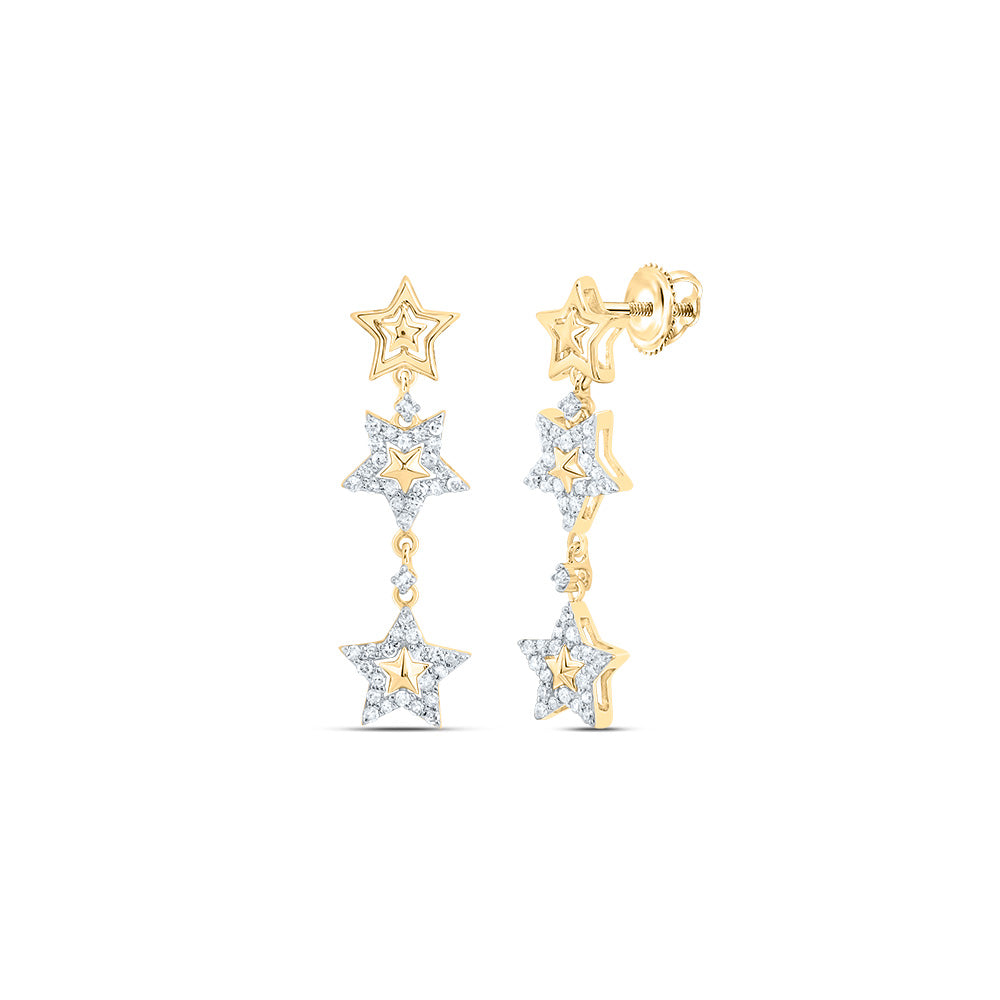 10Kt Gold 1/4Ctw-Dia P1 Gift Star Dangling Earring