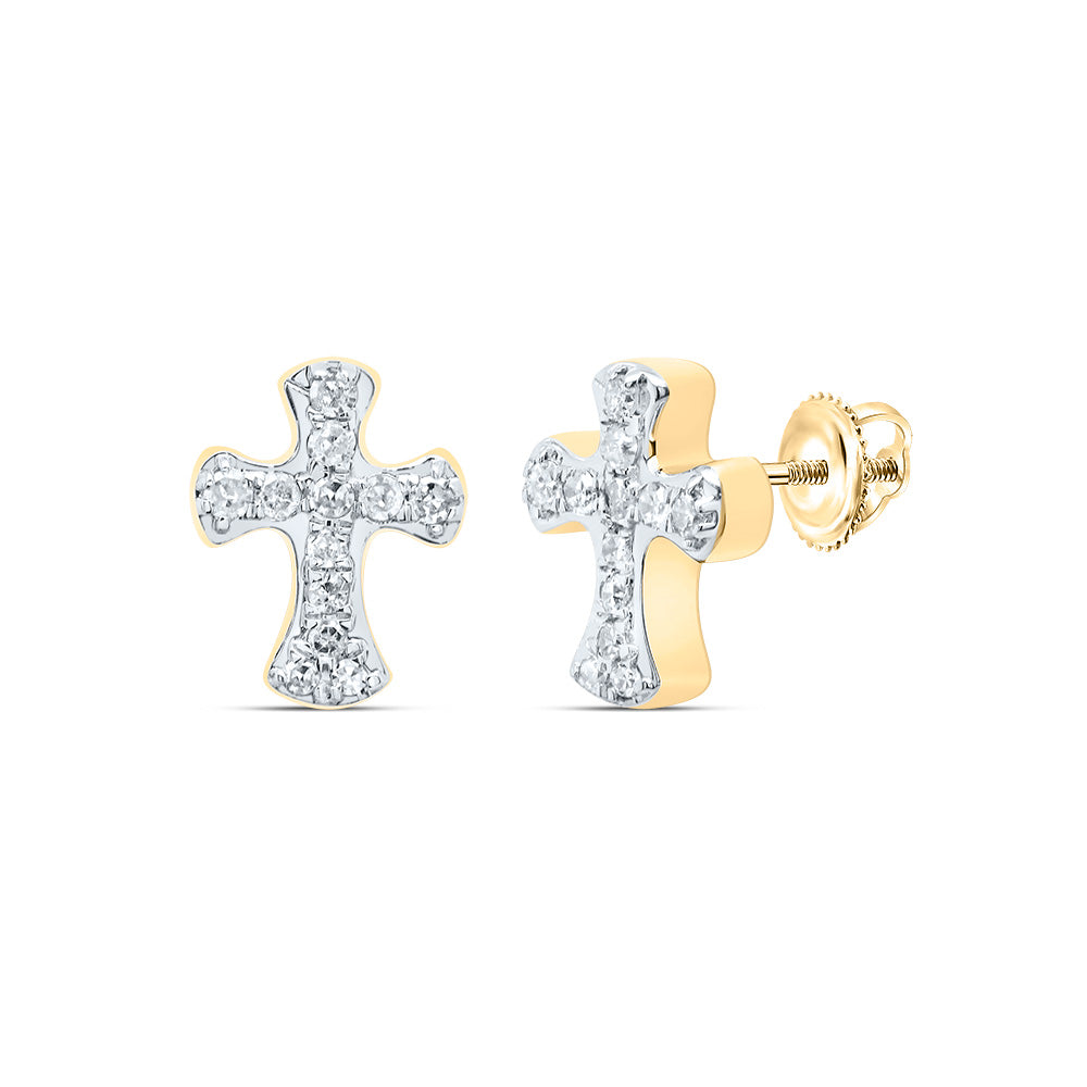 10Kt Gold 1/10Ctw-Dia P1 Gift Cross Earring