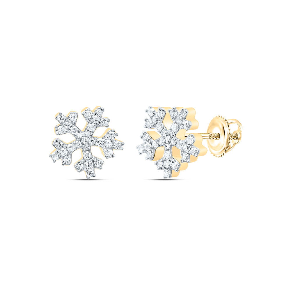 10Kt Gold 1/4Ctw-Dia P1 Gift Snowflake Earring