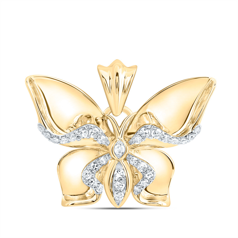 10Kt Gold 1/8Ctw-Dia Nk Gift Butterfly Pendant