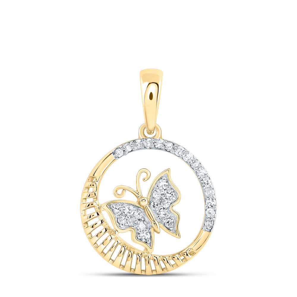 10Kt Gold 1/6Ctw-Dia Nk Gift Butterfly Pendant