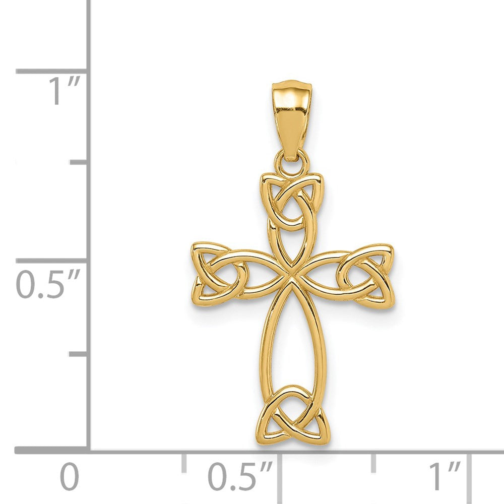 14k Yellow Gold 14 mm Celtic Knot Cross (0.76 grams)