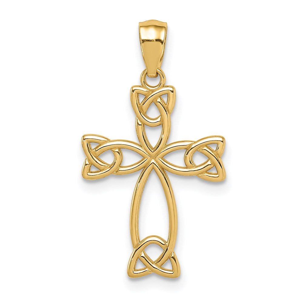 14k Yellow Gold 14 mm Celtic Knot Cross (0.76 grams)