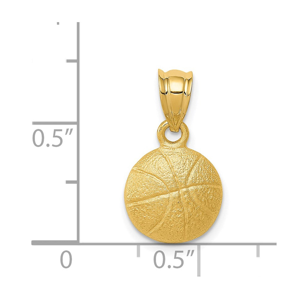 14k Yellow Gold 10 mm Basketball Charm (1.35 grams)