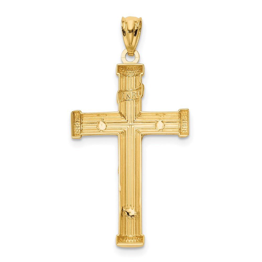 14k Two-tone 17 mm Two-Tone Inri Jesus Crucifix (1.64 grams)