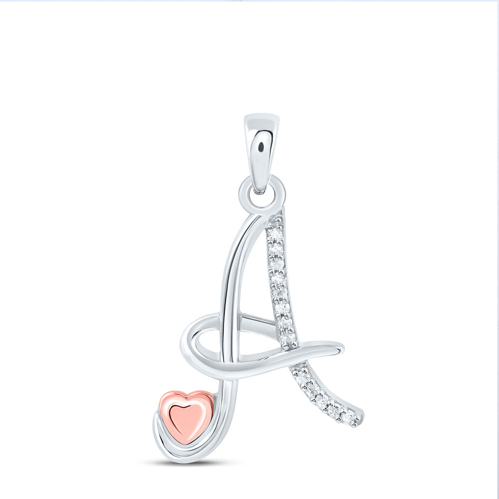 Sterling Silver 1/20Ctw-Dia P1 Gift Initial A" Pendant"