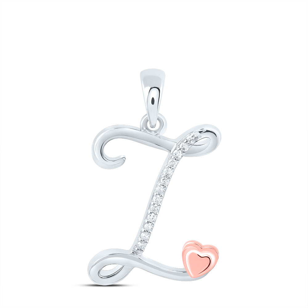 Sterling Silver 1/20Ctw-Dia P1 Gift Initial I" Pendant"