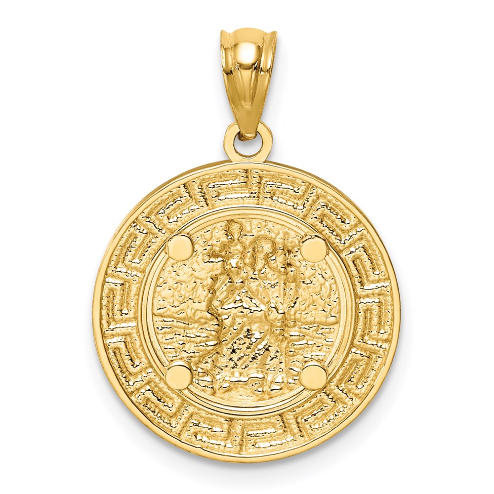 14k Yellow & Rhodium 16.25 mm  St. Christopher Medal (1.42 grams)