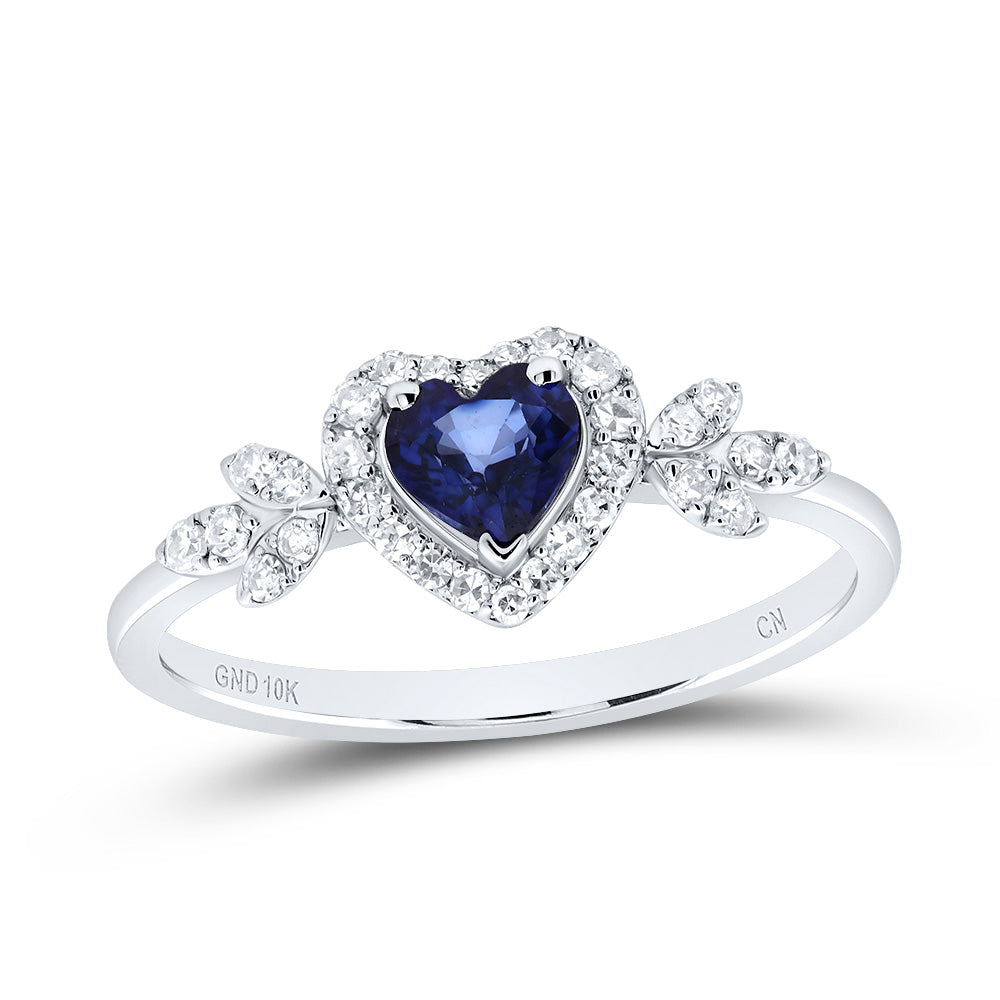 1/5Ctw-Nat Dia Cn 4.5Mm Ht-Bs Nat Gem Heart Ring (1.73 grams)