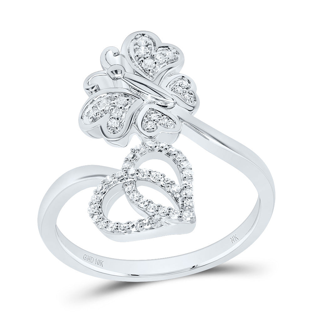 1/6Ctw-Nat Dia Nk Butterfly Heart Ring (3.26 grams)