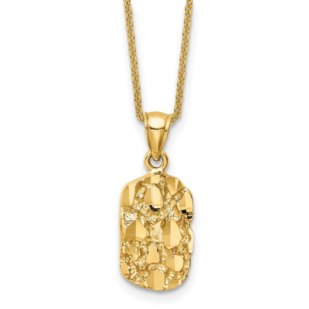 14K Nugget Pendant with Chain Necklace (4.03 grams)