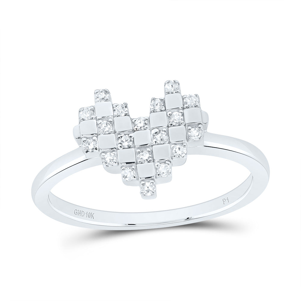 1/8Ctw-Nat Dia P1 Gift Heart Ring (2.2 grams)