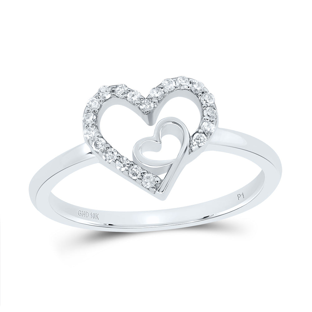 1/8Ctw-Nat Dia P1 Gift Heart Ring (2.19 grams)