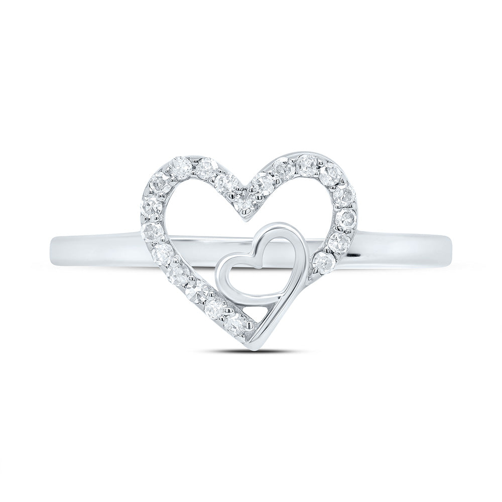 1/8Ctw-Nat Dia P1 Gift Heart Ring (2.19 grams)