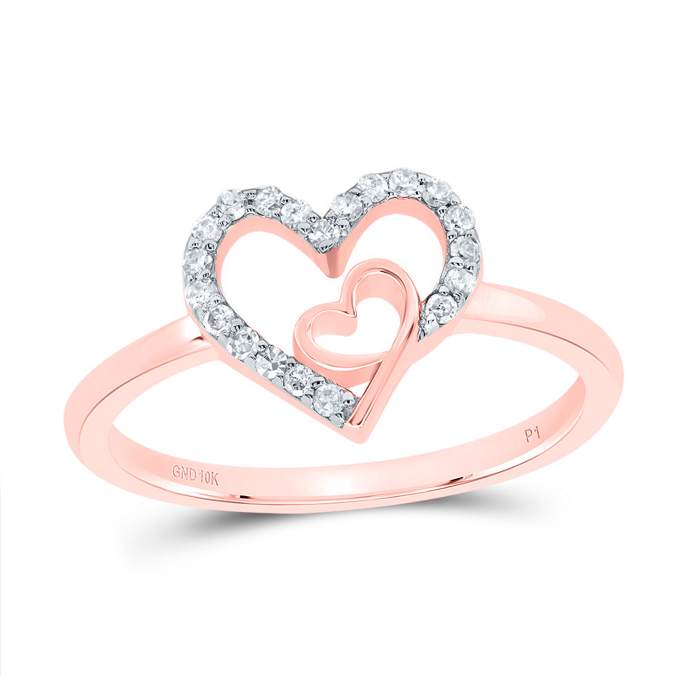 1/8Ctw-Nat Dia P1 Gift Heart Ring (2.03 grams)