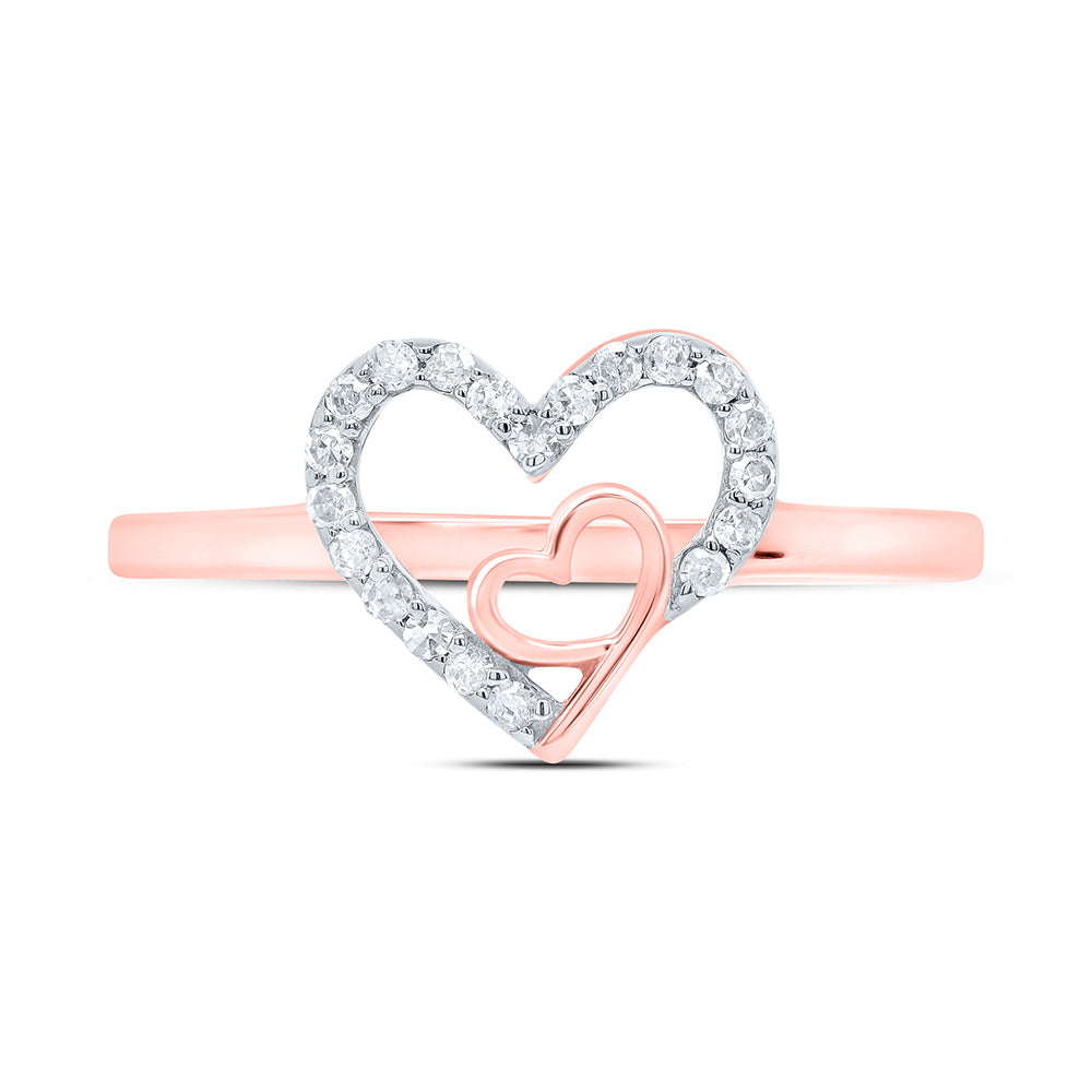 1/8Ctw-Nat Dia P1 Gift Heart Ring (2.03 grams)