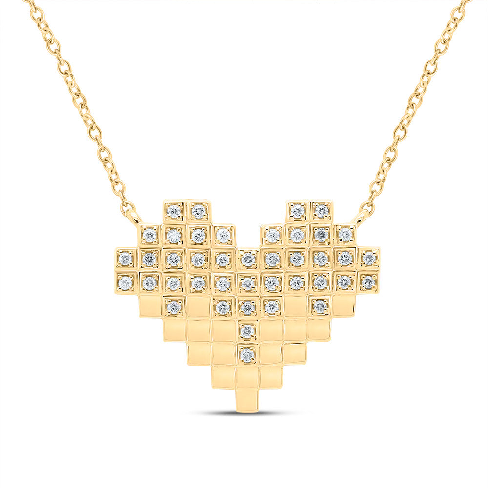 10Kt Gold 1/6Ctw-Dia Cn Fashion Heart Necklace (18 Inch)