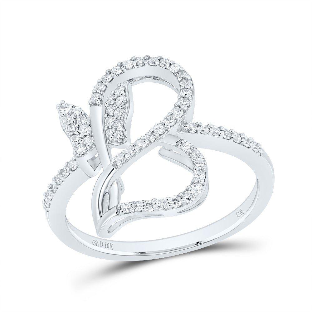 1/3Ctw-Nat Dia Cn Gift Butterfly Heart Ring (2.83 grams)