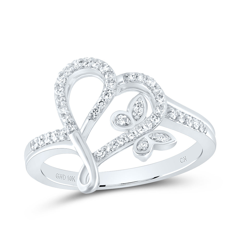 1/5Ctw-Nat Dia Cn Gift Butterfly Heart Ring (3.07 grams)