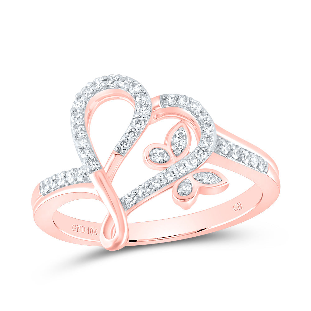 1/5Ctw-Nat Dia Cn Gift Butterfly Heart Ring (2.97 grams)