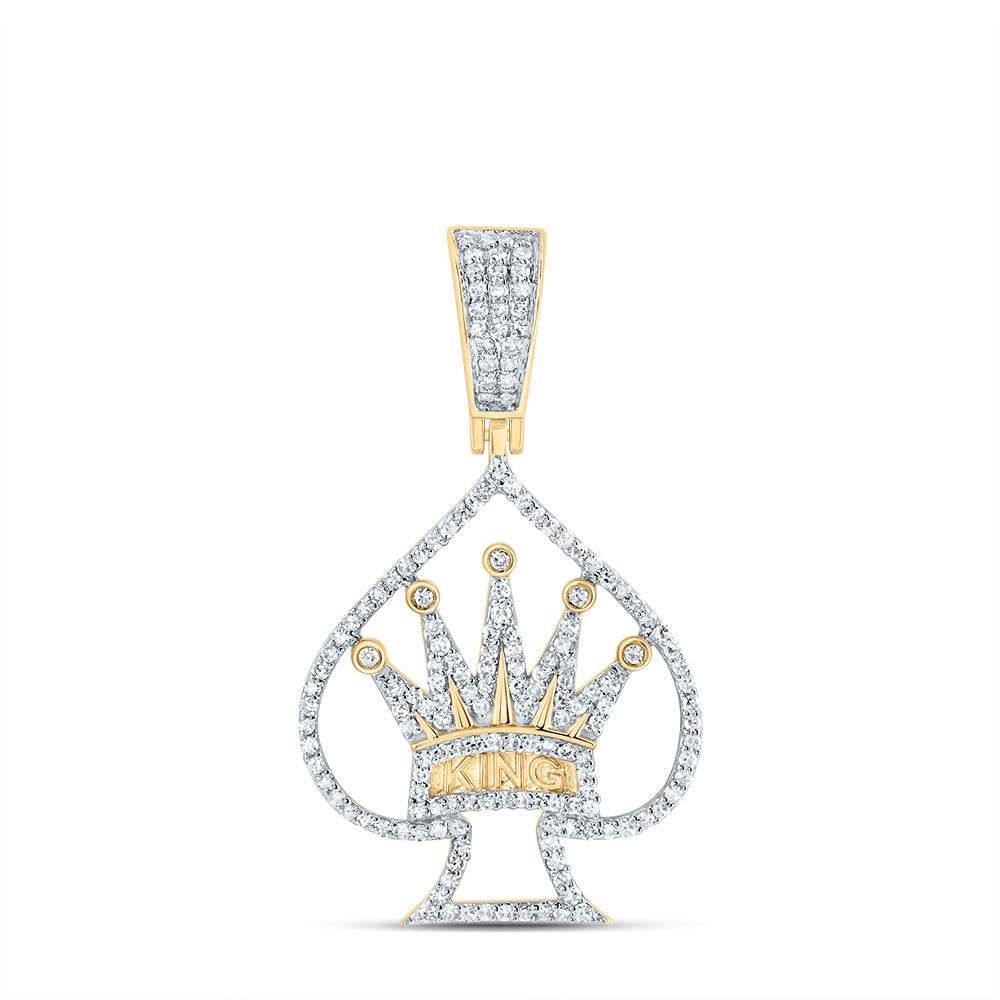 10Kt Gold 5/8Ctw-Dia Nk King Crown  Mens Charm