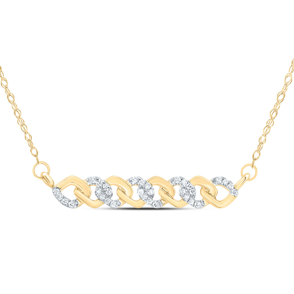 10Kt Gold 1/6Ctw-Dia Cn Gift Cuban Necklace (18 Inch)