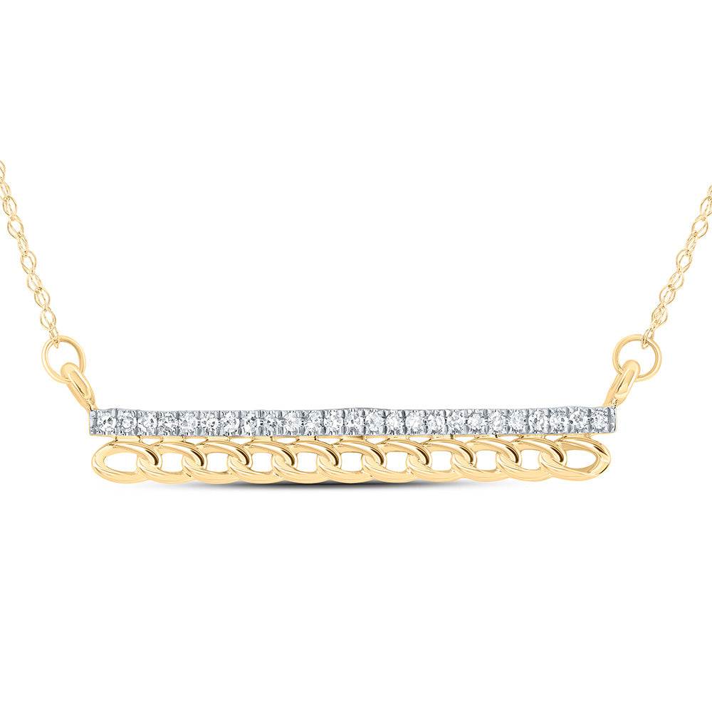 10Kt Gold 1/8Ctw-Dia Cn Gift Cuban Necklace (18 Inch)