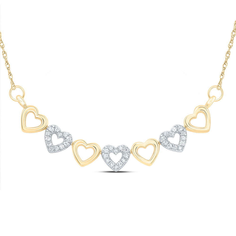 10Kt Gold 1/8Ctw-Dia Cn Gift Heart Necklace (18 Inch)