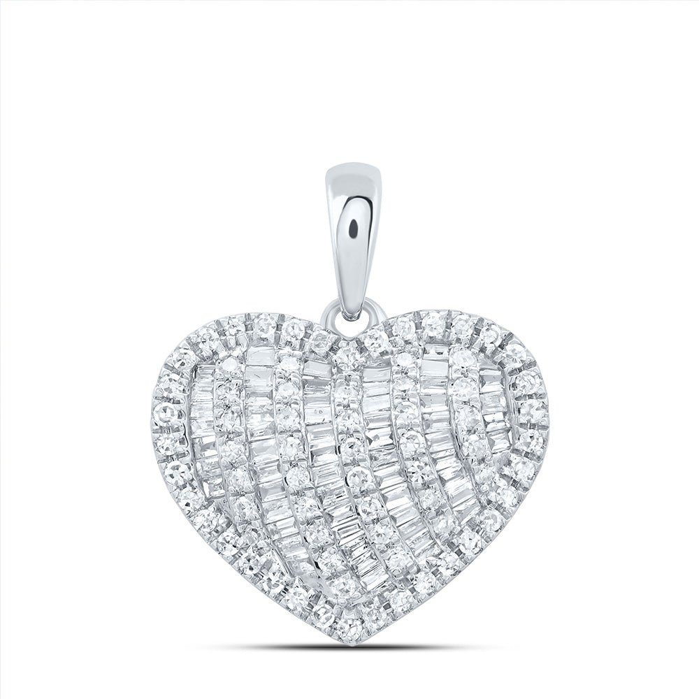 10Kt Gold 1/2Ctw-Dia Cn Fashion Heart Pendant