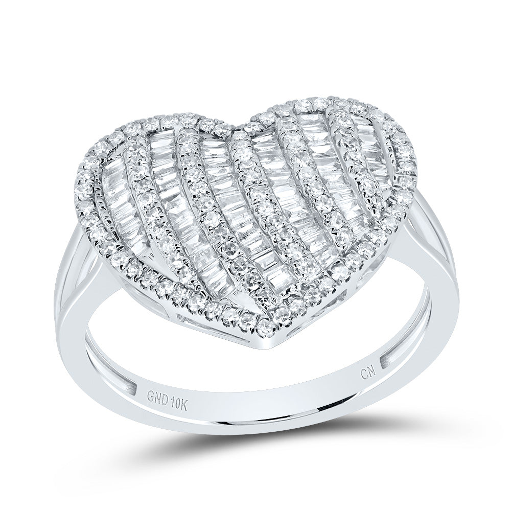 5/8Ctw-Nat Dia Cn Fashion Heart Ring (3.57 grams)