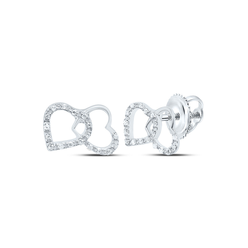 Sterling Silver 1/10Ctw-Dia P1 Gift Heart Stud Earring