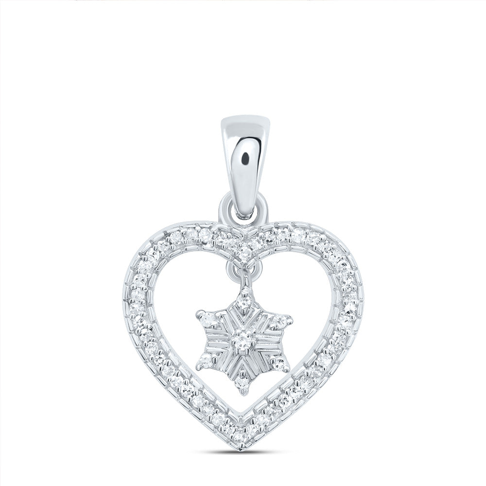 Sterling Silver 1/10Ctw-Dia P1 Gift Heart Pendant