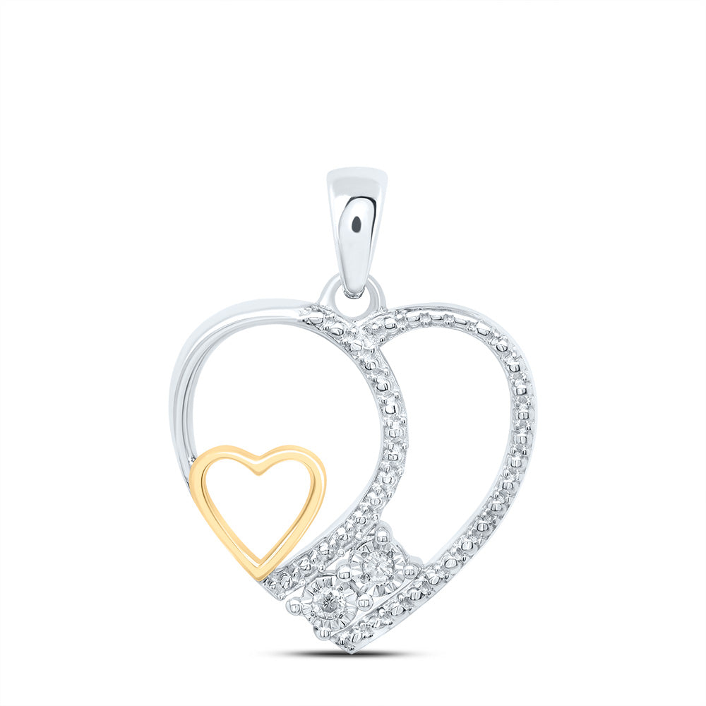 Sterling Silver 0.02Ctw-Dia P1 Gift Heart Pendant