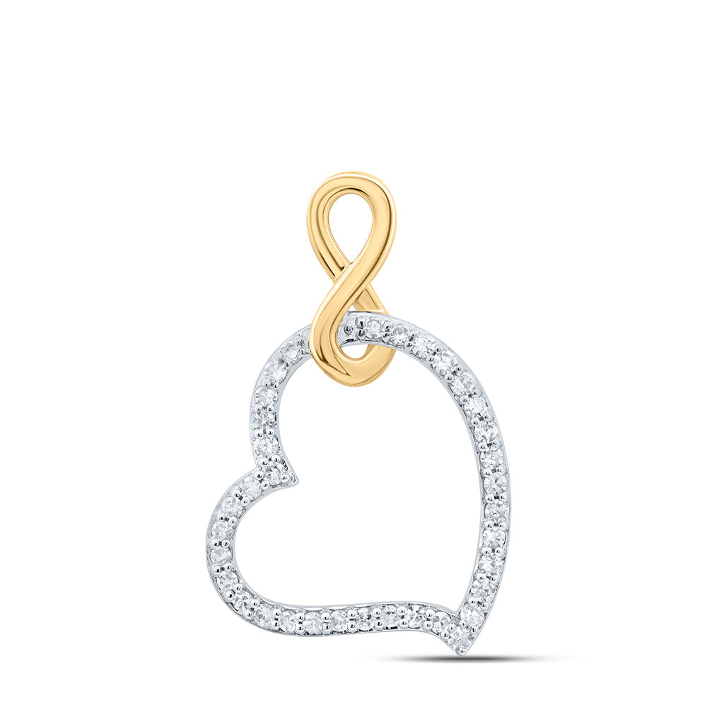 10Kt Gold 1/6Ctw-Dia Cn Fashion Heart Infinity Pendant