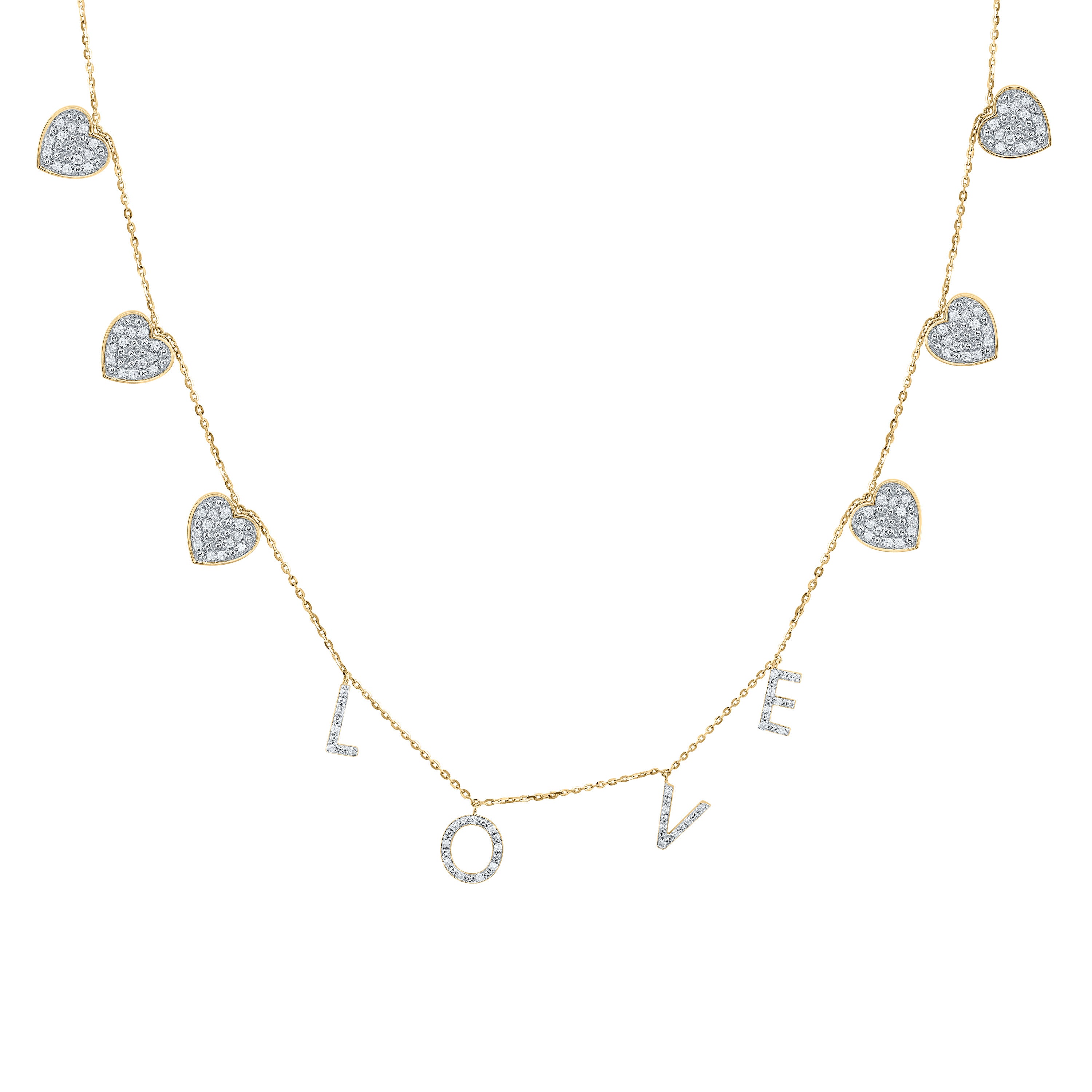 10Kt Gold 3/8Ctw-Dia Cn Gift Heart Love Necklace(16 Inch)