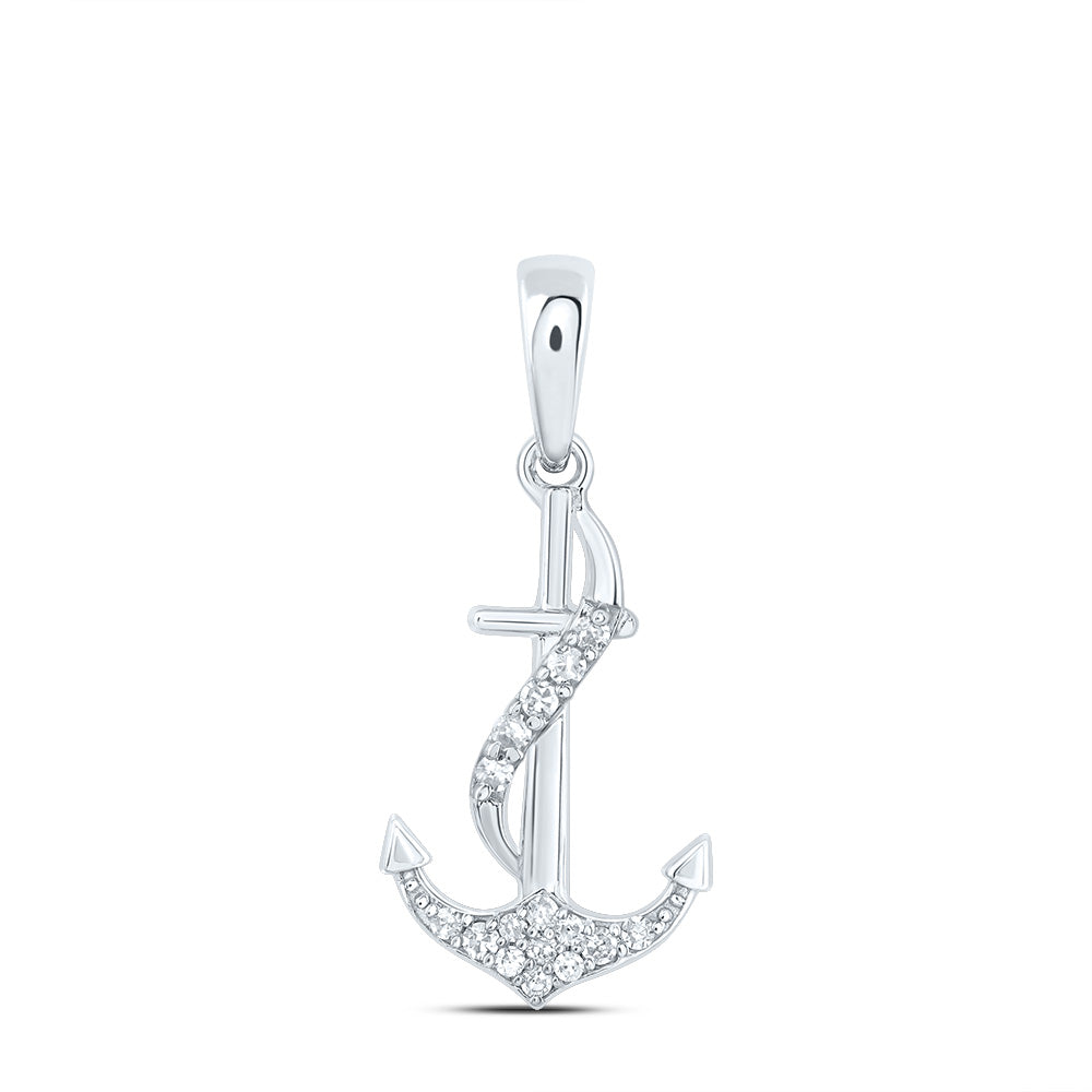 10Kt Gold 1/12Ctw-Dia Cn Gift Anchor Pendant