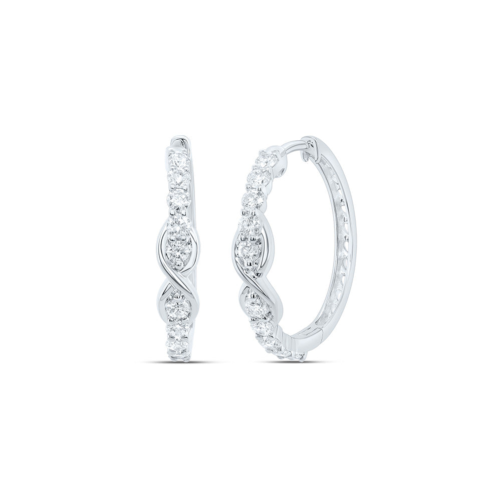 10Kt Gold 5/8Ctw-Dia Cn Fashion Infinity Hoop Earring