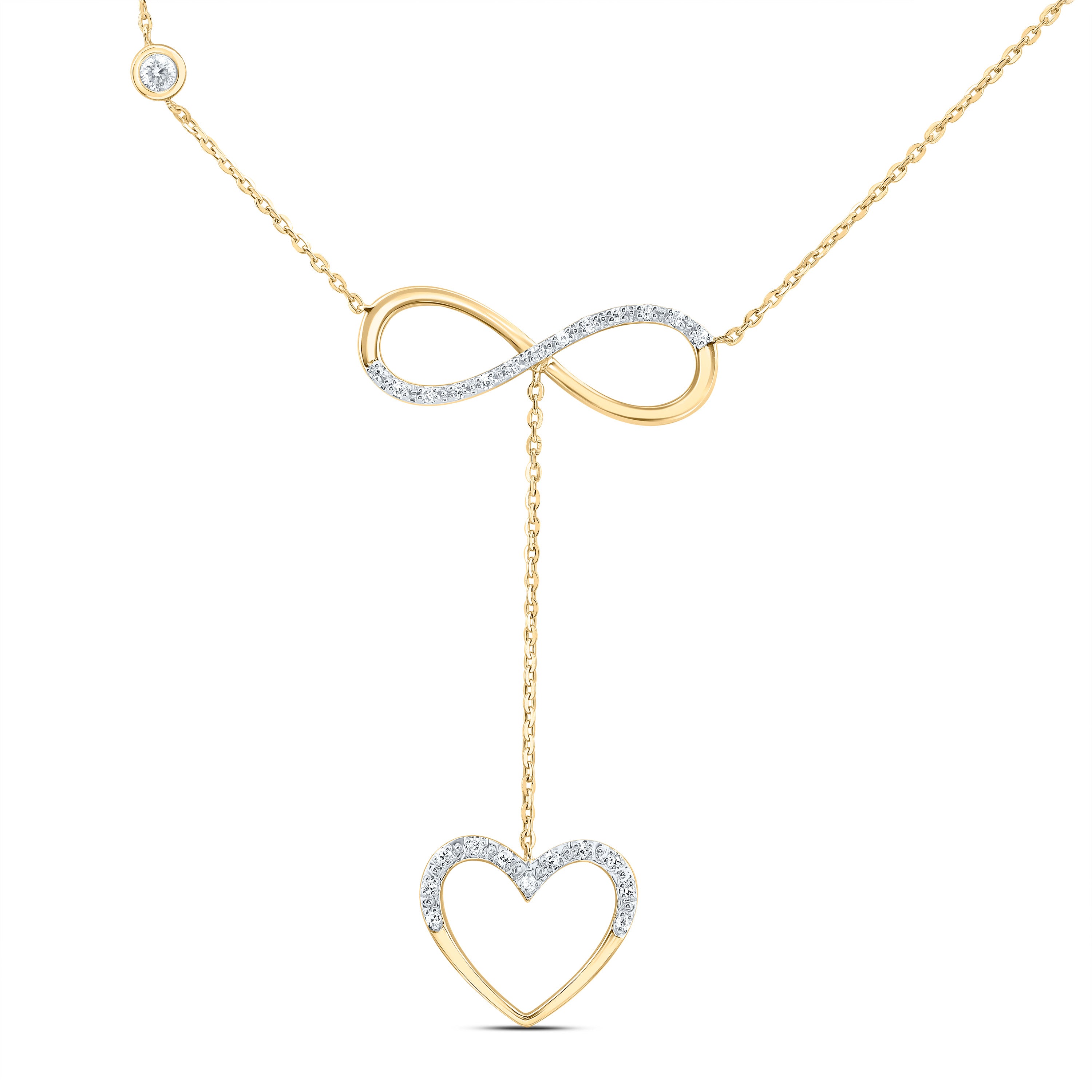 14Kt Gold 1/10Ctw-Dia Cn Gift Heart Necklace (18 Inch)
