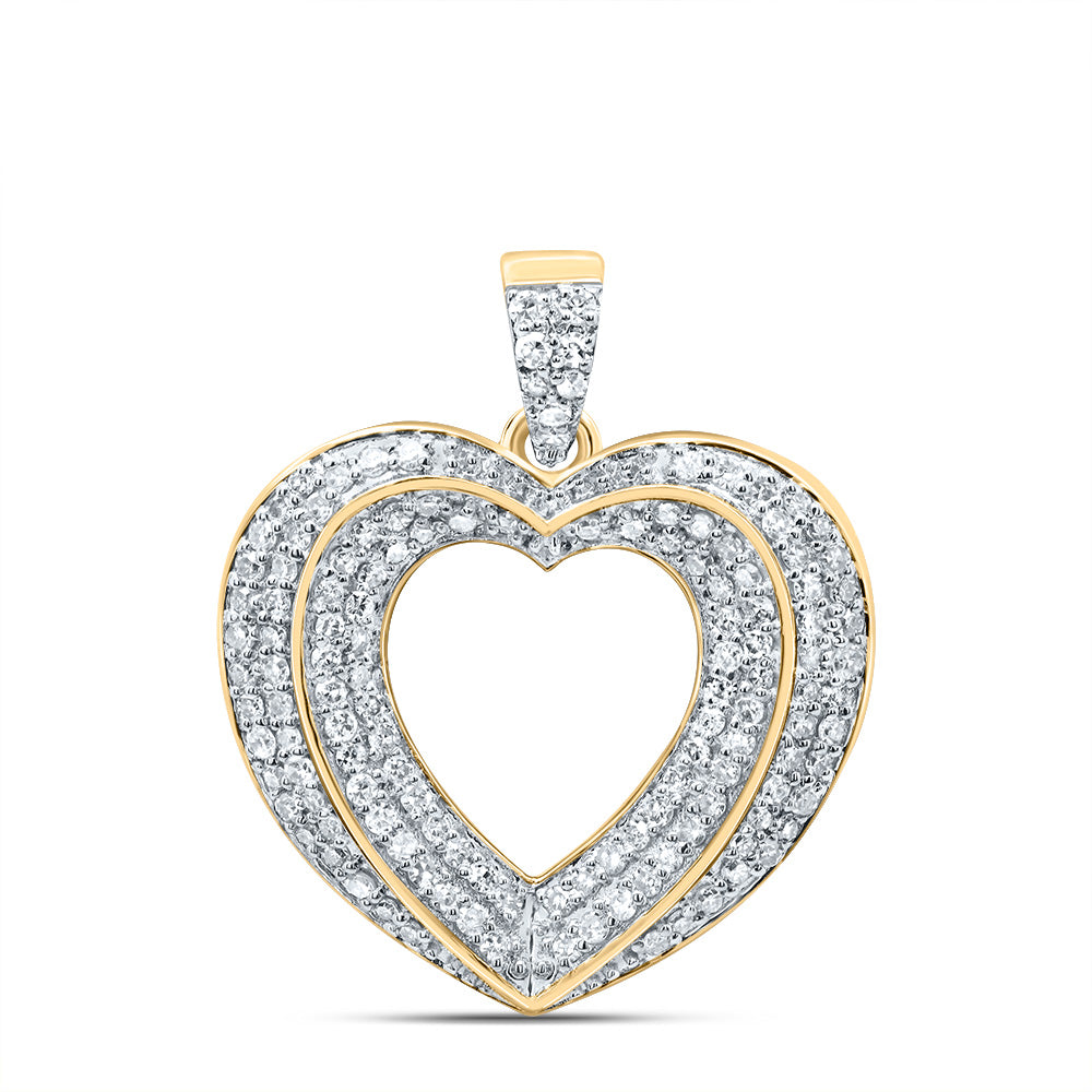 10Kt Gold 3/8Ctw-Dia Cn Fashion Heart Pendant