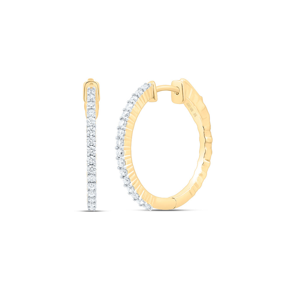 5/8Ctw-Nat Dia Nk Fashion Hoop Earring