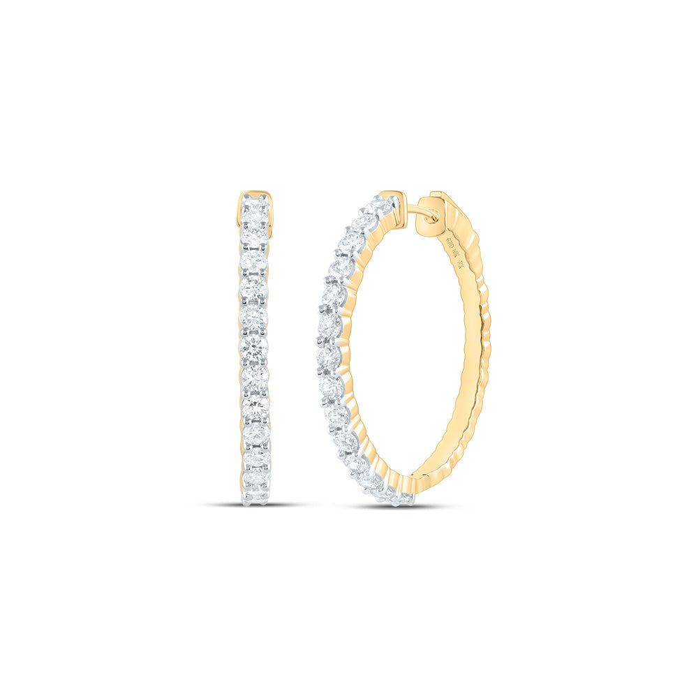 1 7/8Ctw-Nat Dia Nk Fashion Hoop Earring