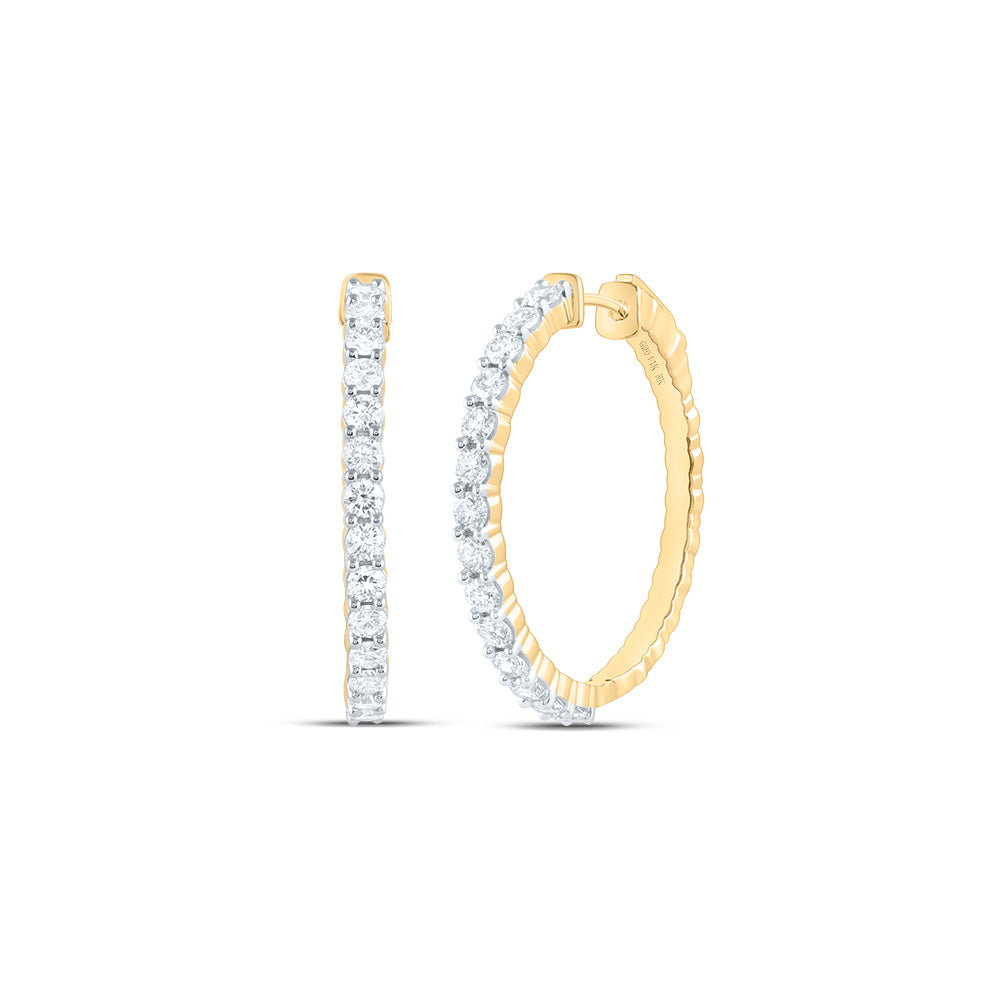 1 7/8Ctw-Nat Dia Nk Fashion Hoop Earring