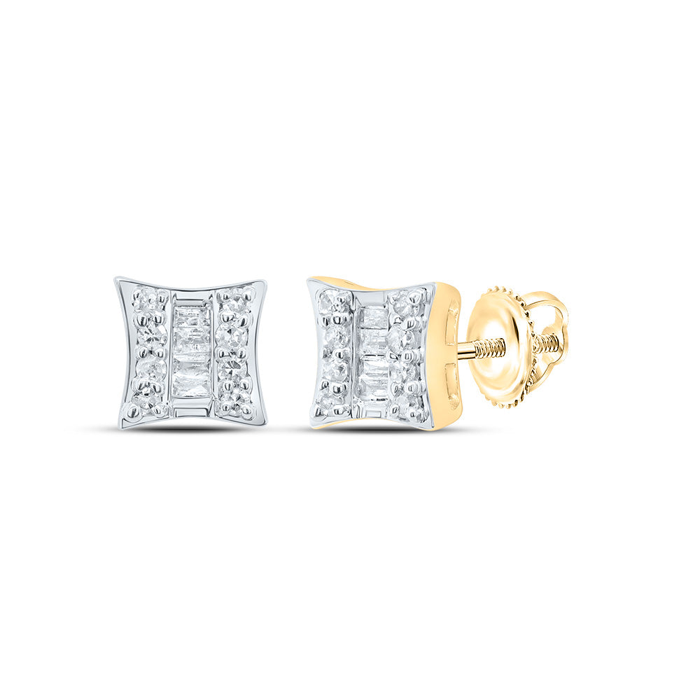10Kt Gold 1/8Ctw-Dia P1 Gift Square Stud Earring
