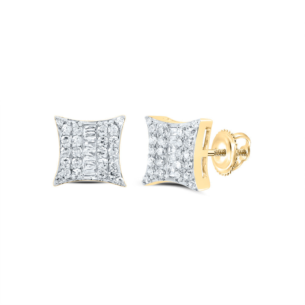 10Kt Gold 1/3Ctw-Dia P1 Gift Square Stud Earring
