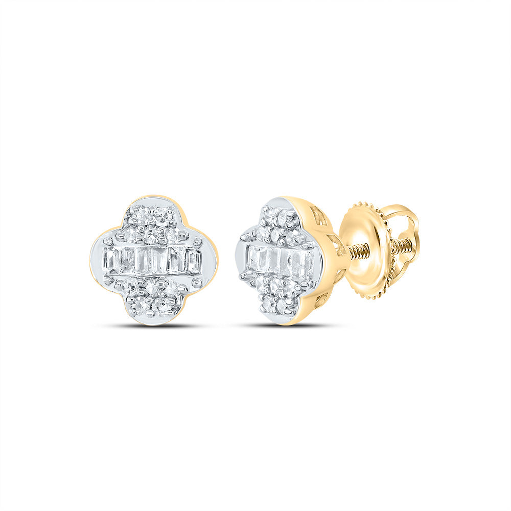 10Kt Gold 1/6Ctw-Dia P1 Gift Clover Stud Earring