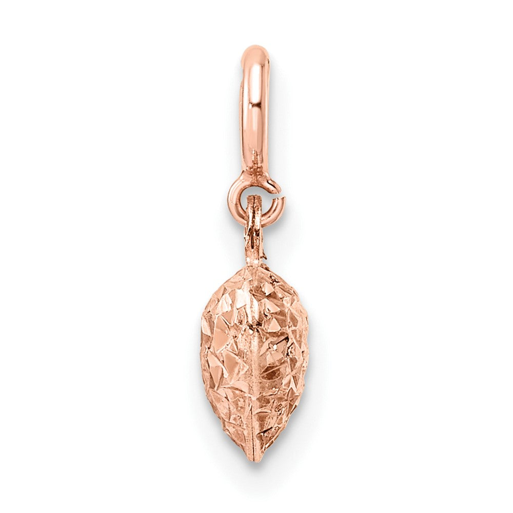 14k Rose Gold 7.93 mm Rose Gold Diamond-cut Heart W/Spring Ring Charm Pendant (0.32 grams)